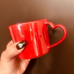 Spritz Red Mug with Heart Handle